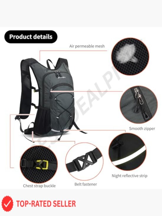Lightweight 15L Hiking Backpack Daypack Travel Cycling Backpack Unisex
